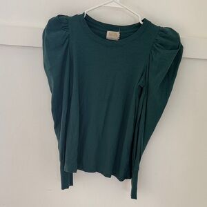 Nation LTD Green Puff Long Sleeve Top